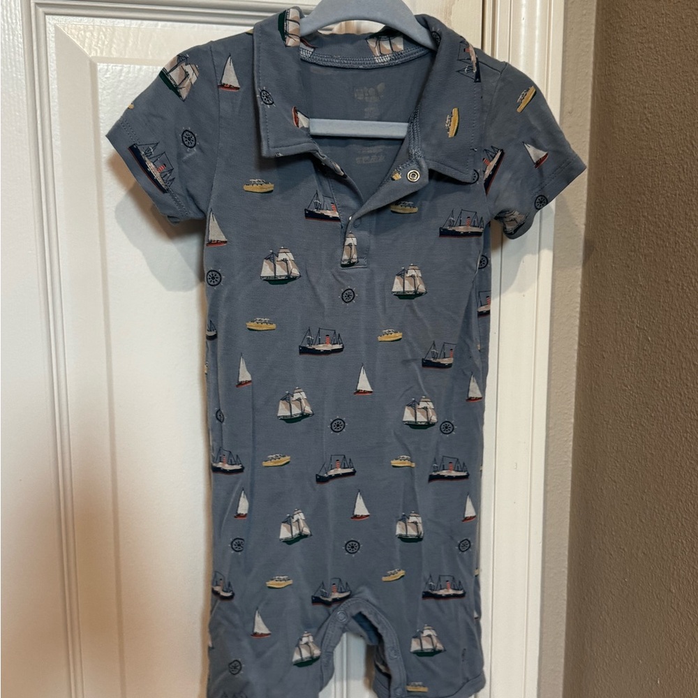Kyte Baby Sailboat Print Toddler Shortall Romper